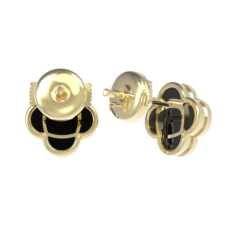 Серьги из лимонного золота c ониксом
