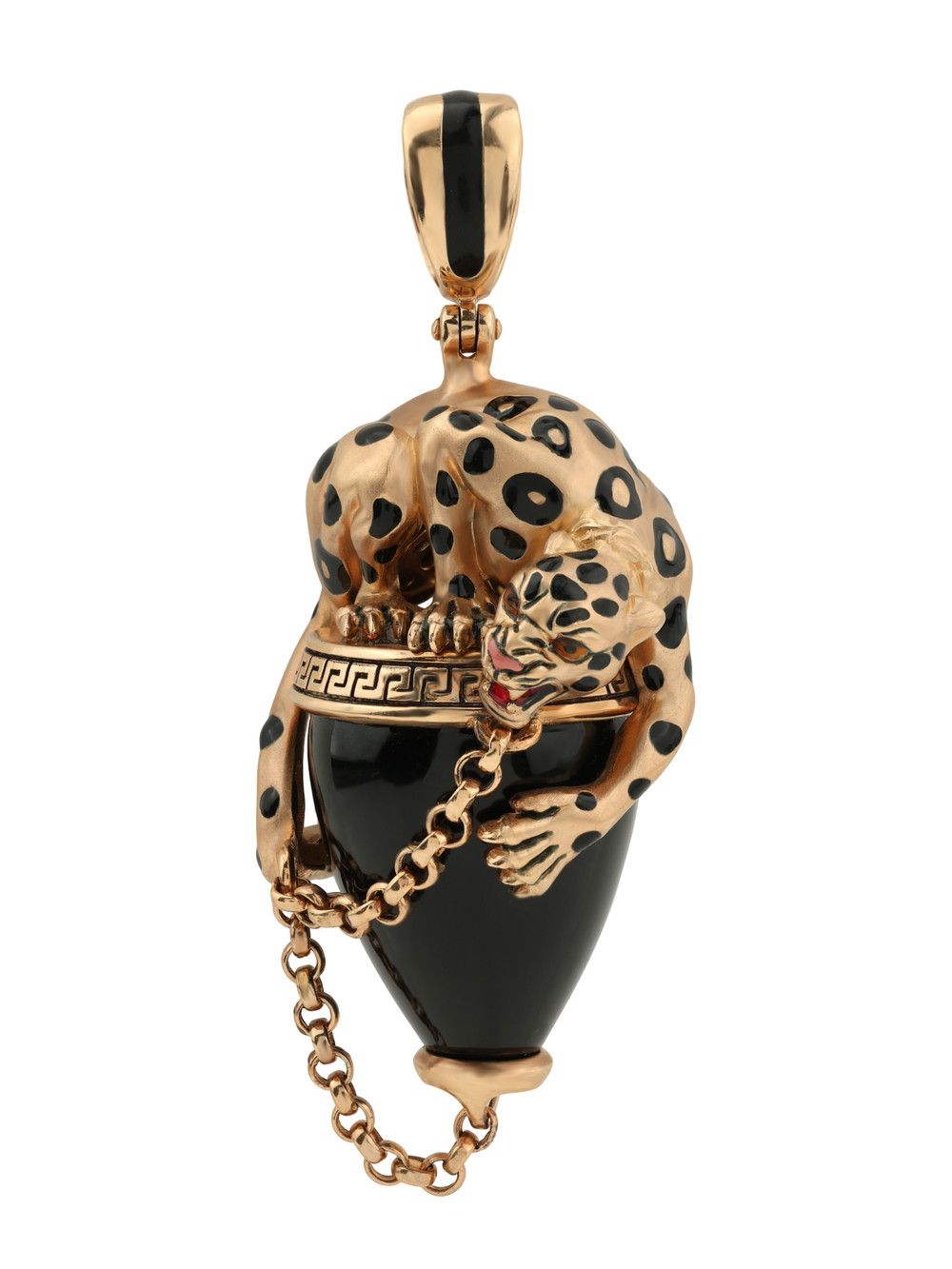 Подвеска из золота c эмалью и ониксом