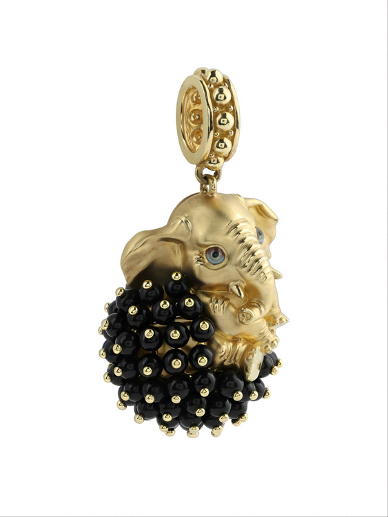 Подвеска из лимонного золота c эмалью и ониксом