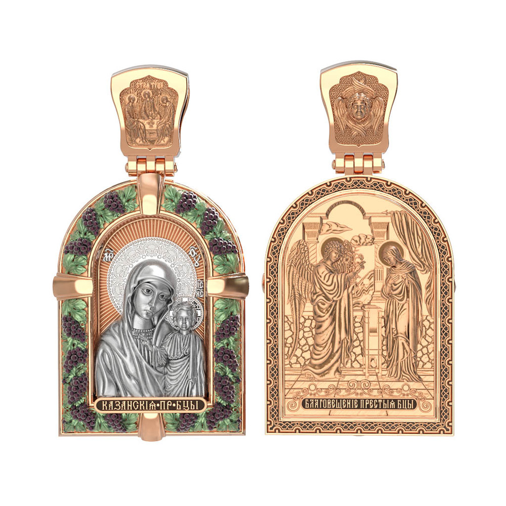 Образок из золота c эмалью