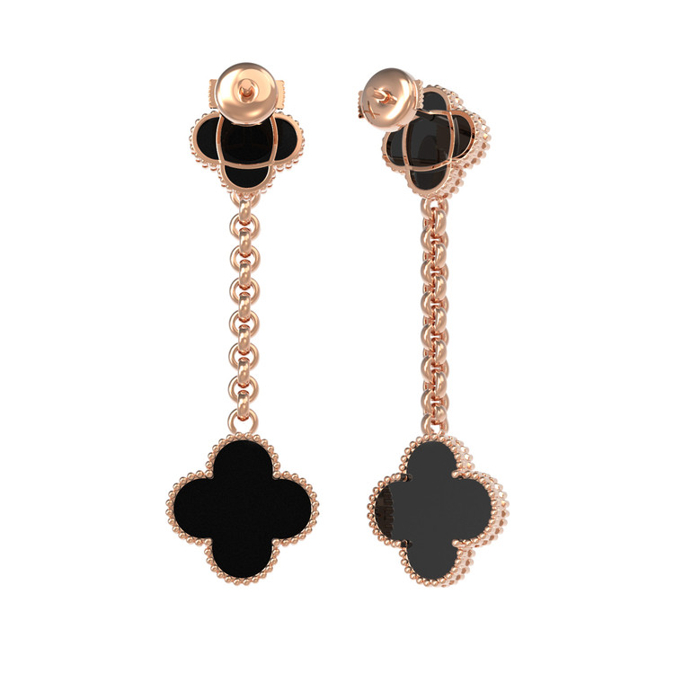 Серьги из золота c ониксом