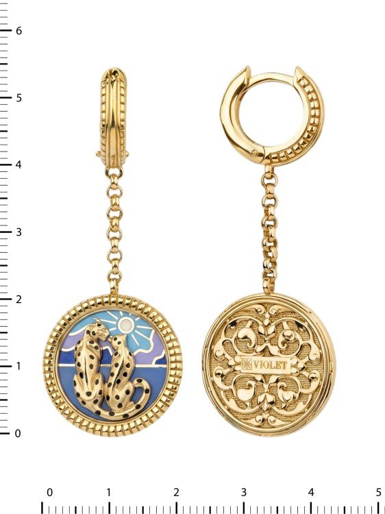 Серьги из лимонного золота c эмалью