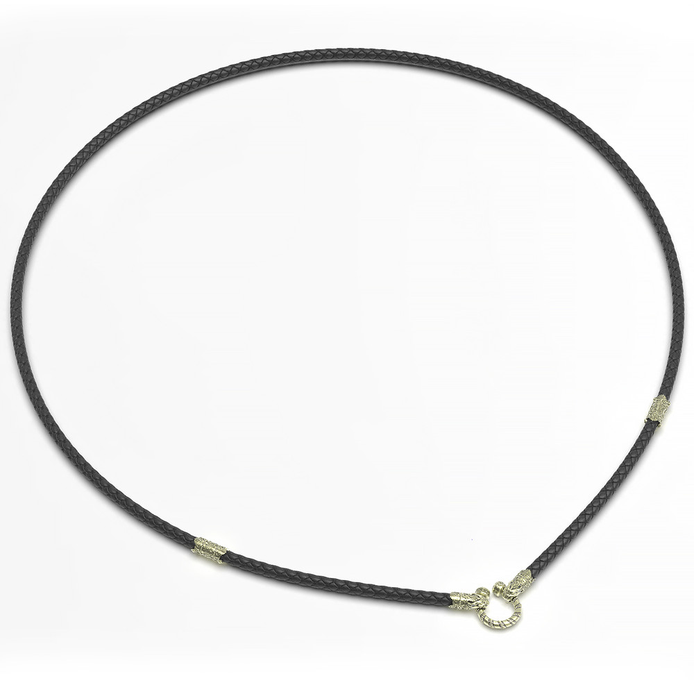 Гайтан из зелёного золота c кожаным шнурком