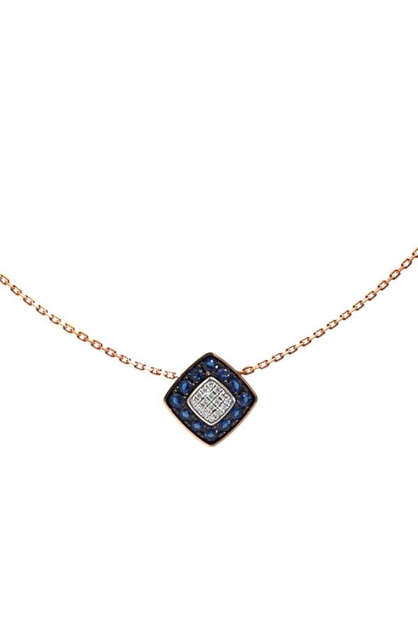 Колье из золота c бриллиантами и сапфиром