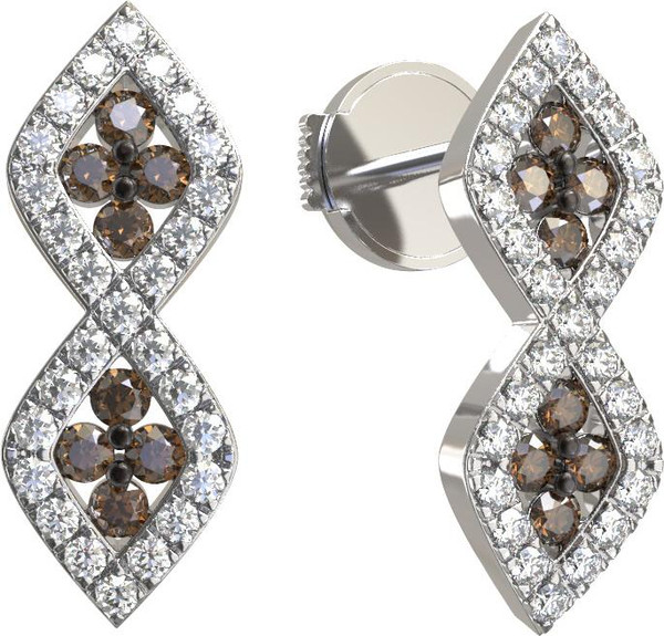 Серьги из белого золота c бриллиантами