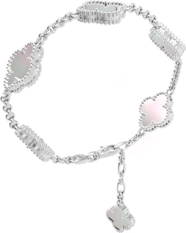 Браслет из белого золота c перламутром