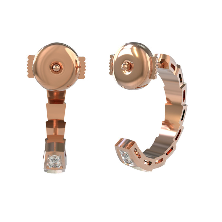 Серьги из золота c бриллиантами и перламутром