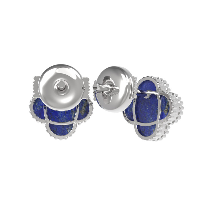 Серьги из белого золота c лазуритом