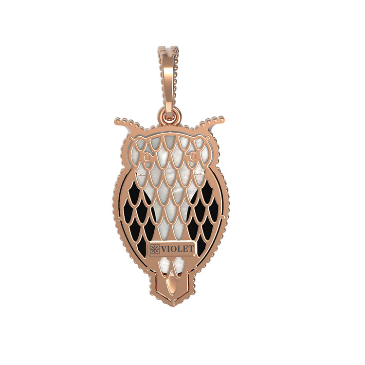 Подвеска из золота c эмалью, ониксом и перламутром