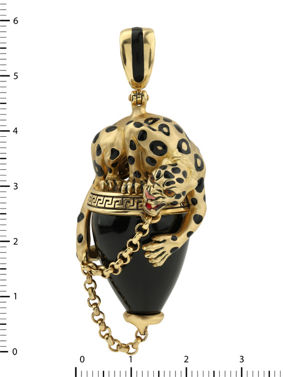 Подвеска из лимонного золота c эмалью и ониксом