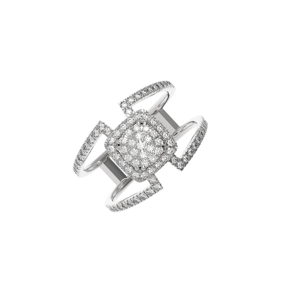 Кольцо из белого золота c бриллиантами