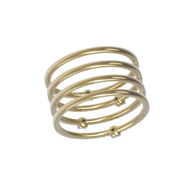 Кольцо из лимонного золота c бриллиантами