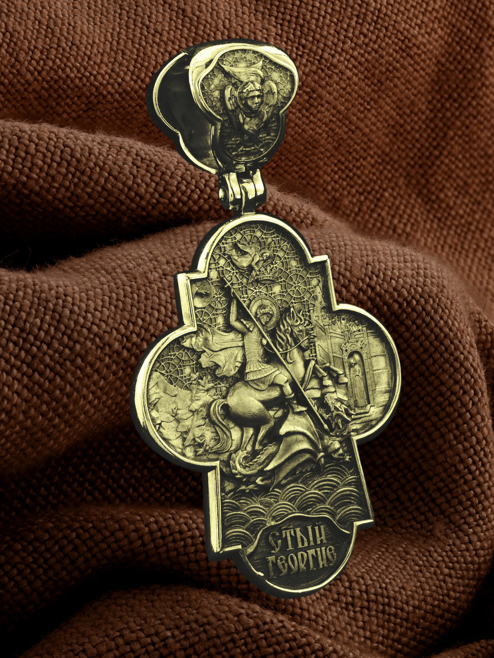 Крест из лимонного золота