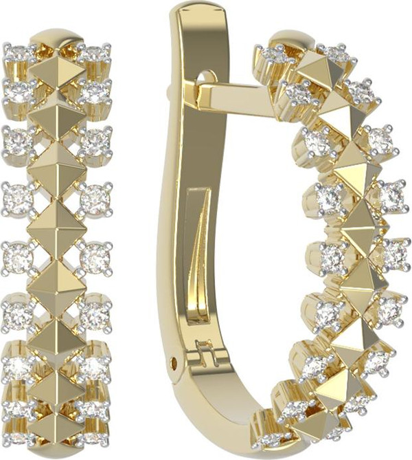 Серьги из лимонного золота c бриллиантами