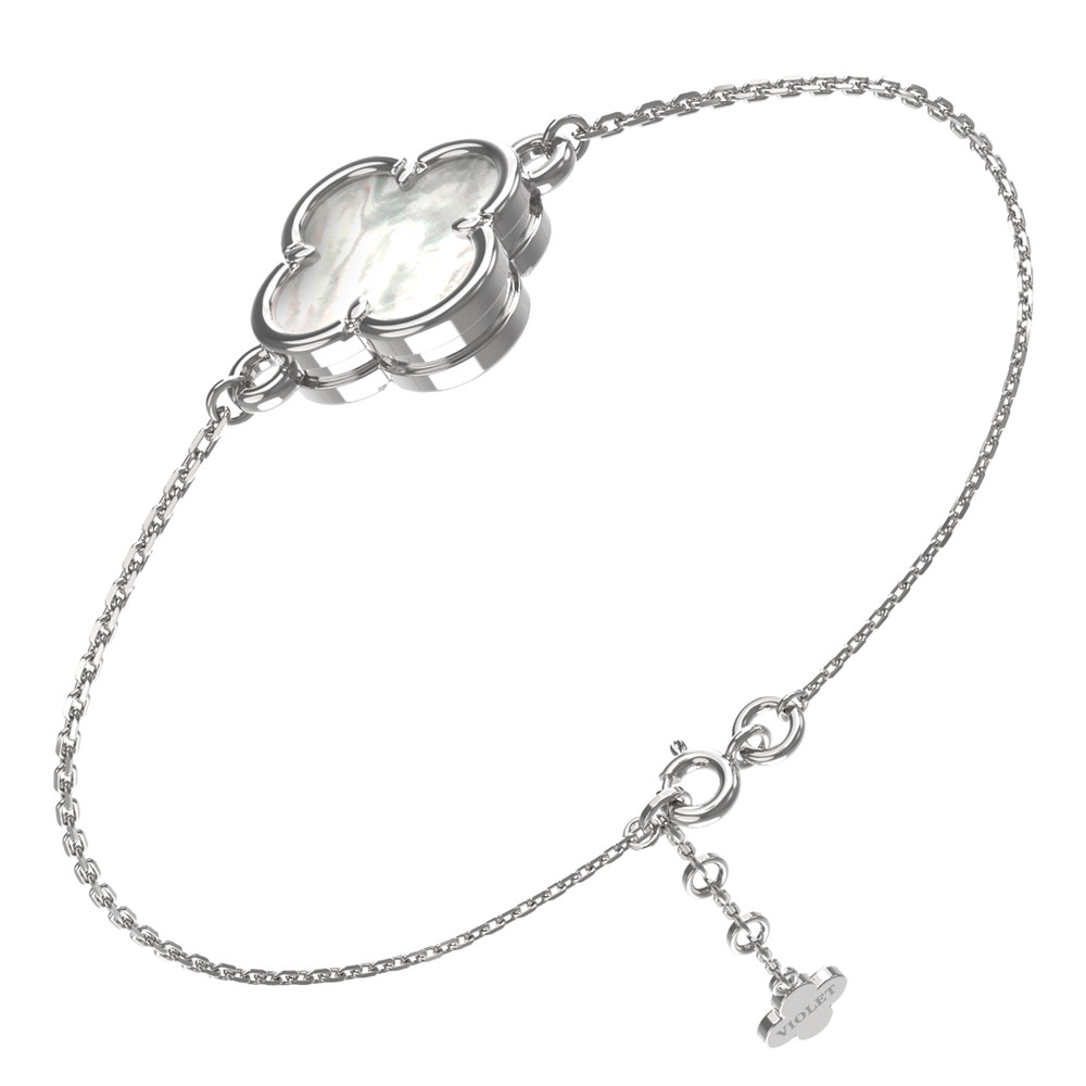 Браслет из белого золота c перламутром