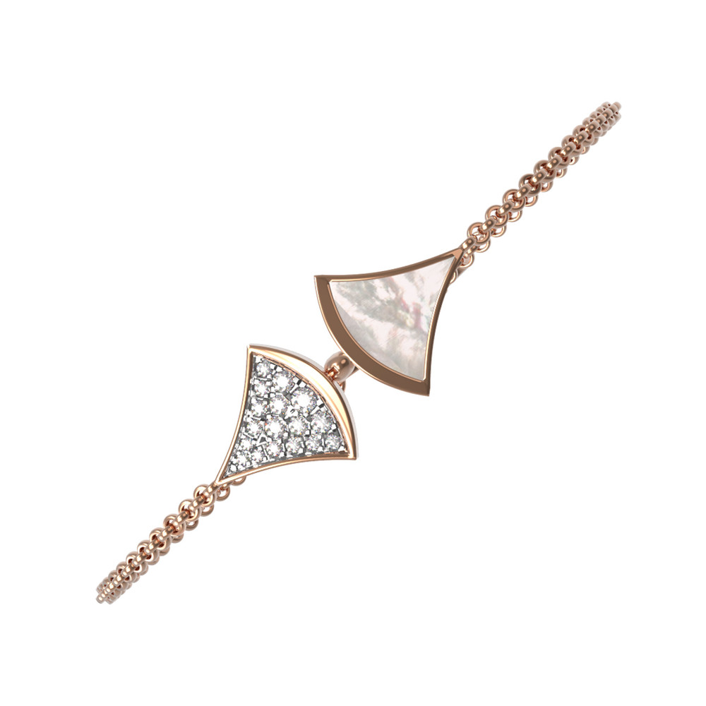 Браслет из золота c бриллиантами и перламутром