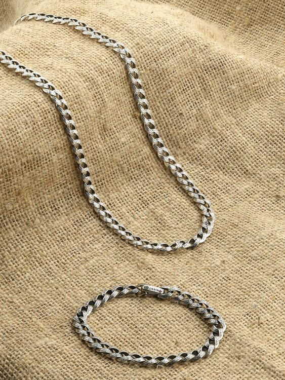 Цепь из серебра c рубином