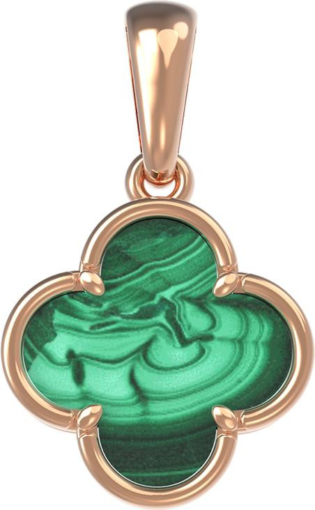 Подвеска из золота c малахитом