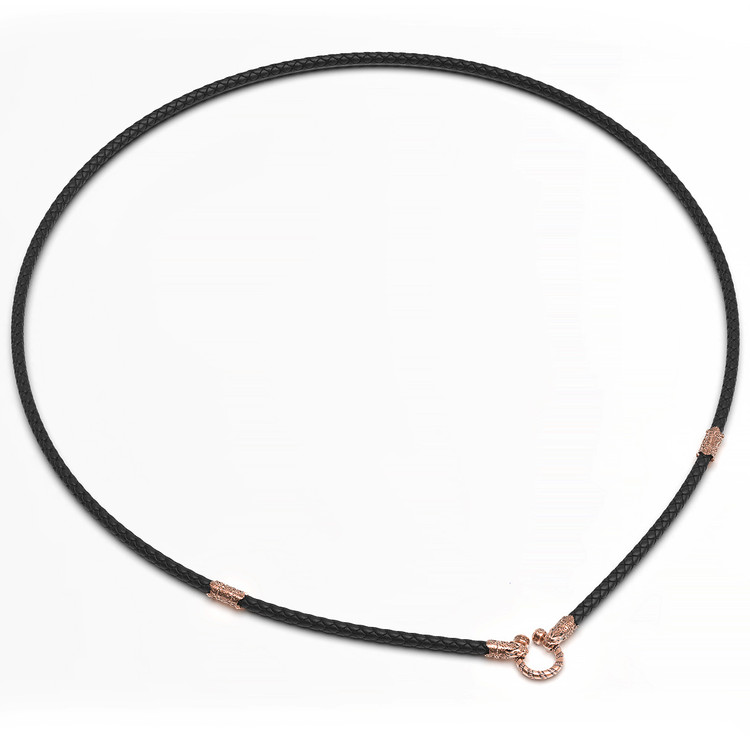 Гайтан из золота c кожаным шнурком