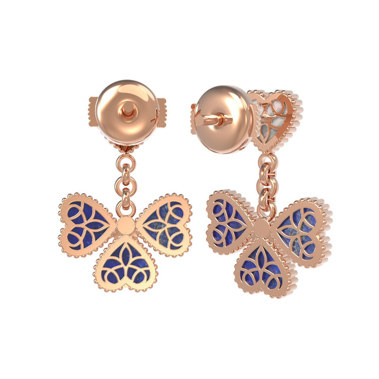 Серьги из золота c лазуритом и перламутром