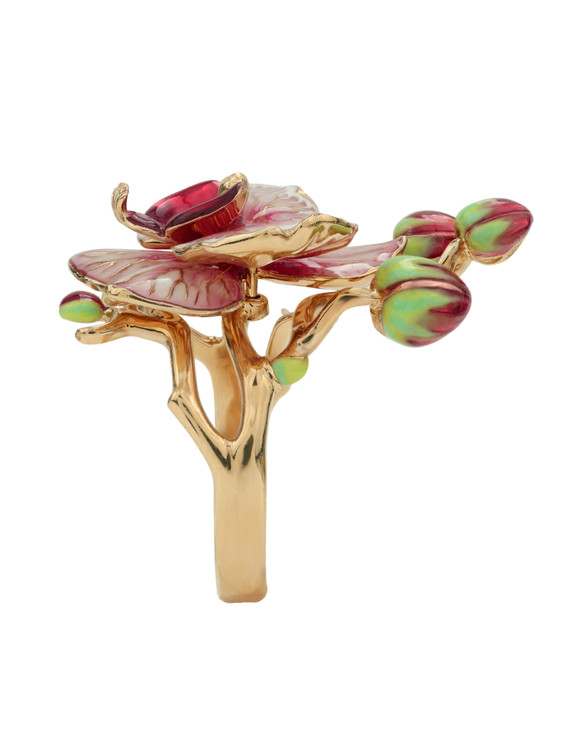 Кольцо из золота c эмалью