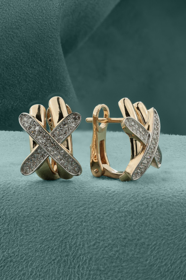 Серьги из золота c бриллиантами