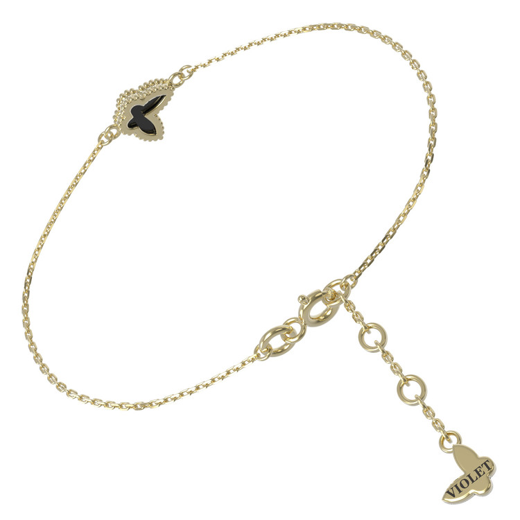 Браслет из лимонного золота c ониксом