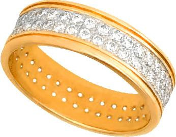 Кольцо из лимонного золота c фианитом