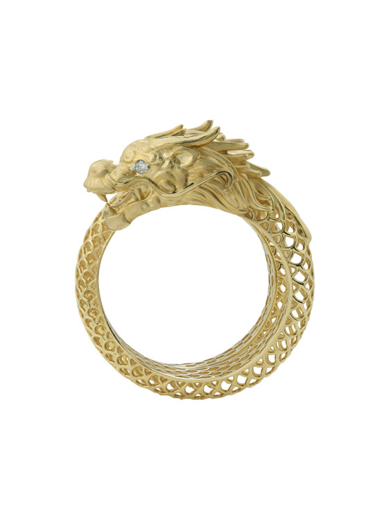 Кольцо из лимонного золота c бриллиантами