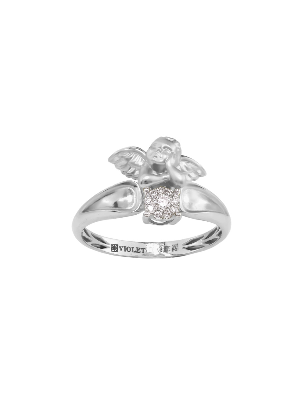 Кольцо из белого золота c бриллиантами