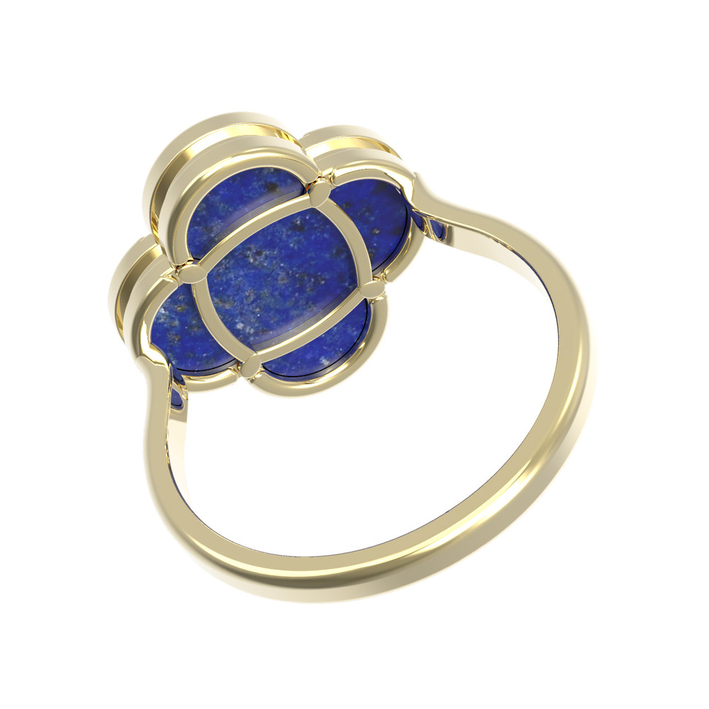 Кольцо из лимонного золота c лазуритом