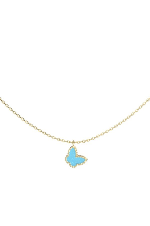 Колье из лимонного золота c бирюзой