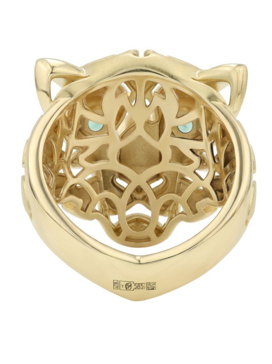 Кольцо из лимонного золота c изумрудом и рубином